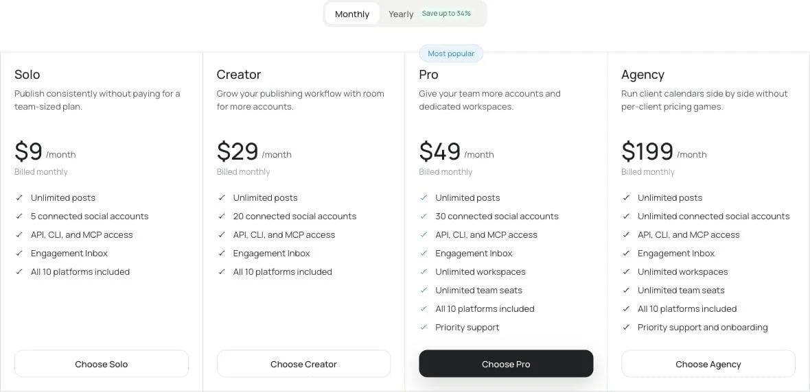 Postqued monthly pricing
